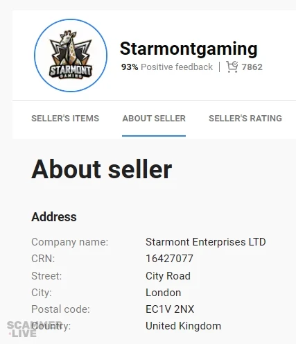 G2A.com seller Starmontgaming is a scammer